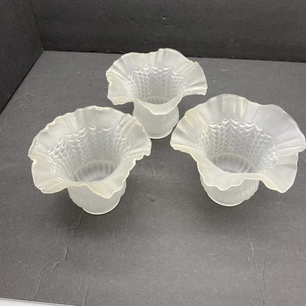 VTG Frosted Fluted Glass Light Shades 2
